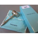 Tiffany and Co. silver gavel with presentation box 90g. To the handle it is inscribed 'Tiffany &