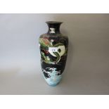 Large Japanese cloisonne baluster form vase decorated with a dragon (at fault)