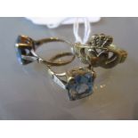 Three various 9ct gold dress rings