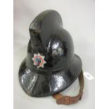20th Century Surrey Fire Brigade leather fireman's helmet
