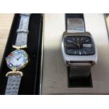 Gentleman's Seiko stainless steel automatic wristwatch together with a ladies wristwatch with Murano