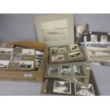 Box containing a quantity of various 19th Century photographs including some negatives of Safari