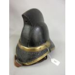 Early 20th Century James Hendry patent leather fireman's helmet