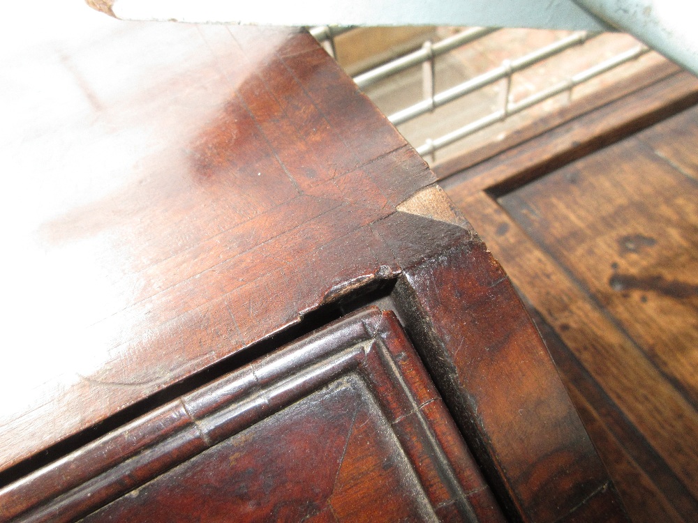 Early 18th Century walnut and herringbone crossbanded bureau, the fall front enclosing a fitted - Image 8 of 12