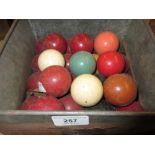 Set of early to mid 20th Century composite snooker and billiards balls