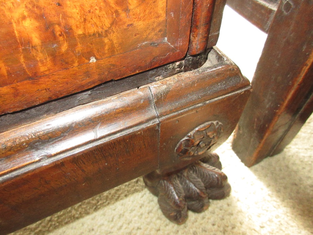 Early 18th Century walnut and herringbone crossbanded bureau, the fall front enclosing a fitted - Image 3 of 12