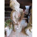 20th Century weathered cast concrete figure of a classical maiden