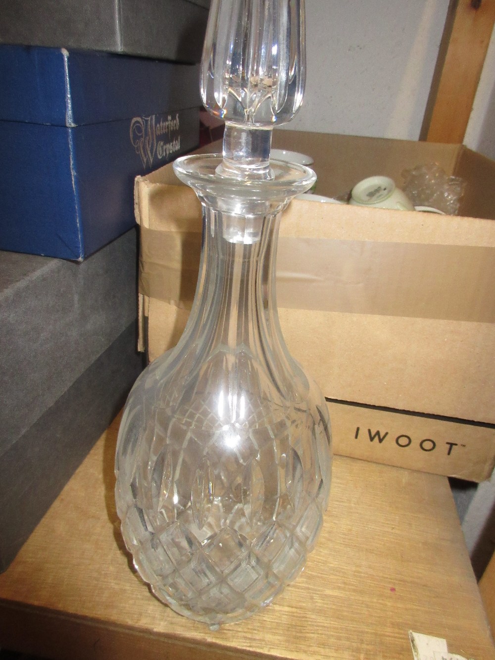 Pair of cut glass jug decanters with stoppers together with a quantity of other decanters etc - Image 3 of 6