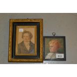 Two 19th Century miniature portraits of a lady and gentleman