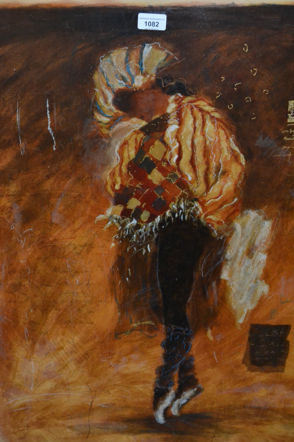 Artist signed Limited Edition colour print, a dancer, 33ins x 24ins, gilt framed, together with a