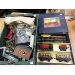 Hornby 0 gauge M1 passenger set in original box, together with a quantity of additional track and