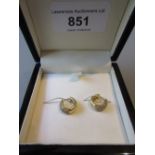 Pair of Anoushka 18ct yellow gold diamond set hoop earrings