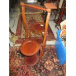 Edwardian mahogany line inlaid four tier folding cake stand