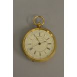 19th Century 18ct gold cased chronograph pocket watch with open face and keywind movement