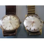 Watches of Switzerland, gentleman's circular gold plated wristwatch, together with a Montine