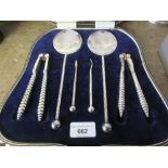 Silver plated serving set with pair of associated nutcrackers