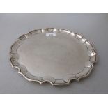 Small Birmingham silver salver with shaped moulded edge