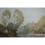 Russell Flint coloured print 'October Morning on the Boise', gilt framed, signed in pencil and