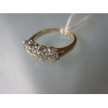 18ct Yellow gold four stone diamond half hoop ring