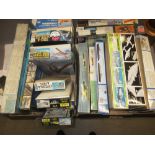 Two boxes of mixed scale models