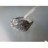 Platinum multiple diamond set ring in Art Deco style