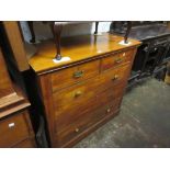 19th Century chest of two short over three long drawers, 39.5ins high x 41ins wide x 19.5ins deep