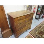 19th Century mahogany straight front chest of two short and three long drawers with brass swan