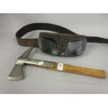 Gilpin 20th Century fireman's axe with belt and leather holder