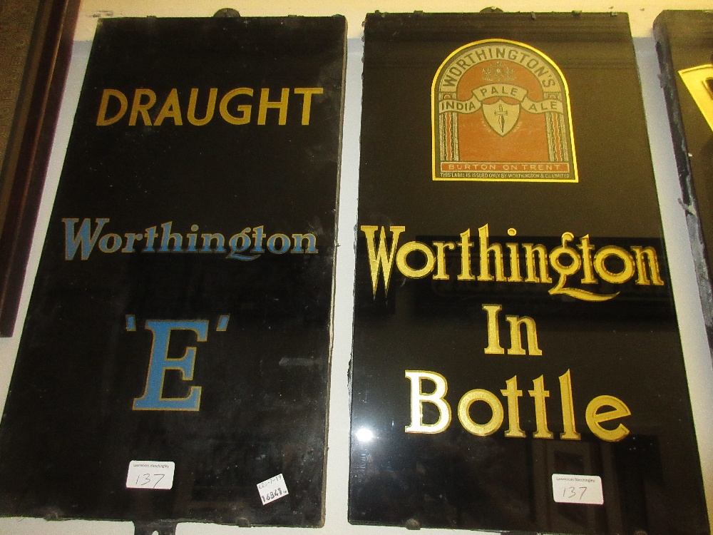 Set of four early 20th Century reverse printed on glass mounted on slate public house advertising - Image 2 of 2