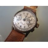 Mid 20th Century Bosco Watch chronograph wristwatch, the silvered dial with Arabic numerals and twin