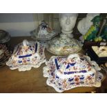 19th Century Masons Ironstone hexagonal tureen and cover, a 19th Century Masons Ironstone Indian