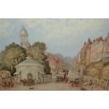 W. Hinchliff, watercolour, ' The Turn Pike at Kennington ', signed, 13ins x 17.5ins, gilt framed