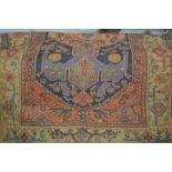 Kurdish rug together with two machine woven Persian style rugs