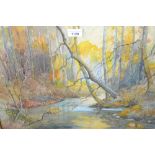 R.H. Austin (Worcester artist), watercolour, river landscape, signed, 17ins x 20.5ins, gilt framed