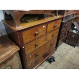Large 19th Century mahogany straight front chest of two short and three long graduated drawers