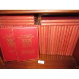 Forty volumes complete set of the ' Windsor Shakespeare ' bound with decorative red cloth, edited by