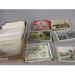 Box containing a quantity of various 20th Century and late 19th Century postcards including a