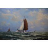 H. A. Jaarsma mid 20th oil on board, single masted sailing ships at sea, signed and dated 1951,