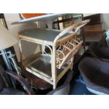 1970's Angraves Invincible bamboo and glass drinks trolley