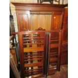 Matched Edwardian inlaid bedroom suite comprising: single door wardrobe, dressing chest, bedside