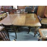 Small William IV mahogany rectangular pull-out extending dining table with two extra leaves raised