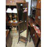 20th Century oak swing frame cheval mirror