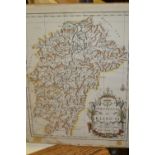 Antique French hand coloured map, ' The Provence of Kiang-Si, 13ins x 10.5ins, unframed