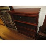 Early 20th Century Globe Wernicke mahogany three section glazed bookcase with drawer to base