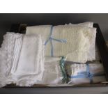 Box containing a quantity of various table linen etc