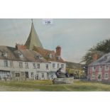 20th Century watercolour, ' Tea on Westerham Green ', signed Insall '89, framed