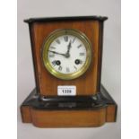19th Century walnut and ebonised two train mantel clock