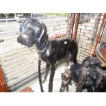 Large 20th Century dark patinated bronze figure of a gun dog