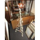 Wrought iron white painted lamp stand