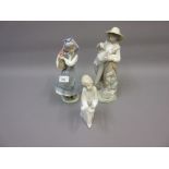Group of three various Lladro figures